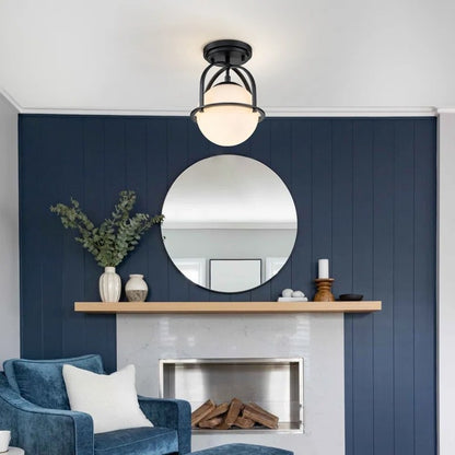 Aurea Vintage Globe Flush Mount Ceiling Light