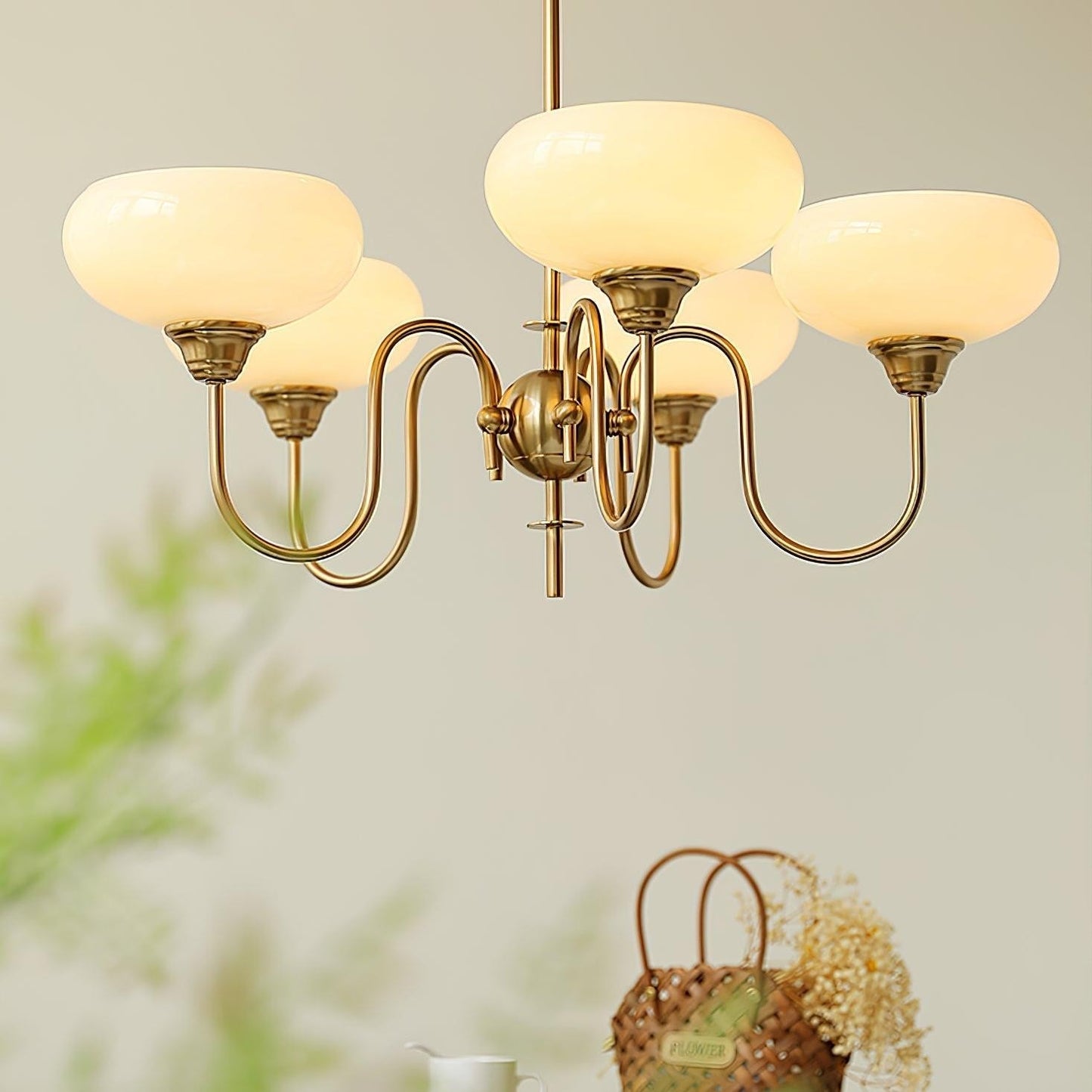 Luna Cream White Bubble Glass Chandelier