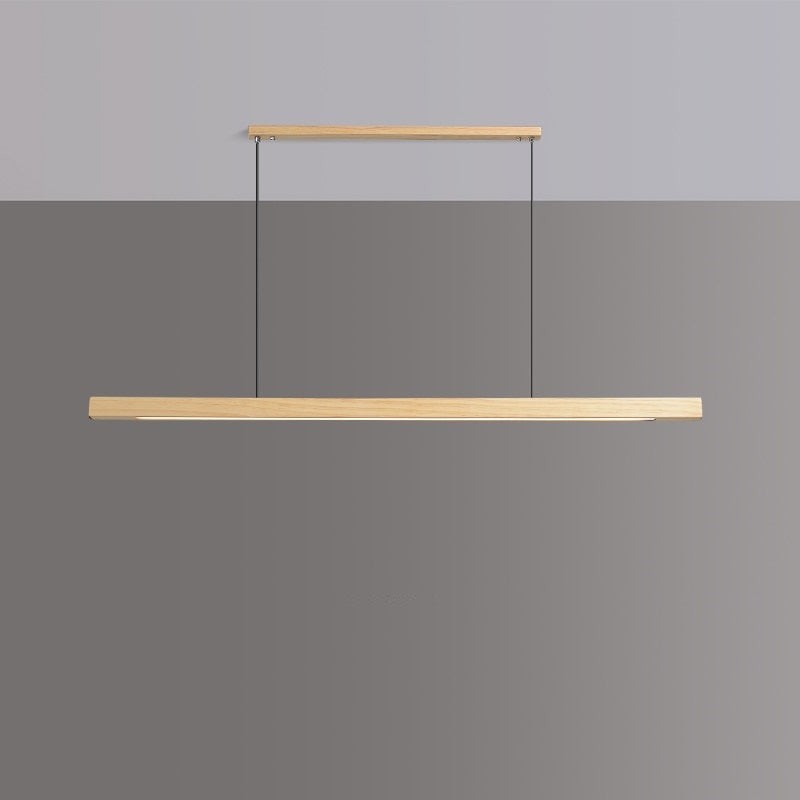 Quorix Log Style Wood Led Linear Pendant Light With Remote Control