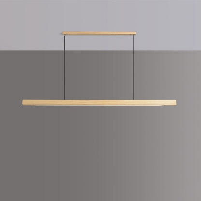 Quorix Log Style Wood Led Linear Pendant Light With Remote Control