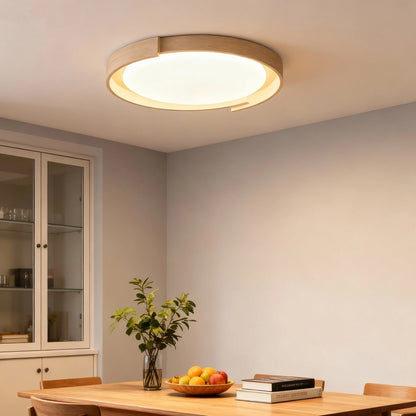 Jonathan Minimalist Round Travertine Stone Flush Mount Ceiling Light