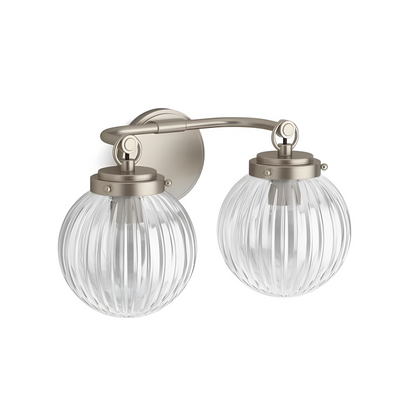 Briar Rustic Cooper Ribbed Glass Globe Sconce