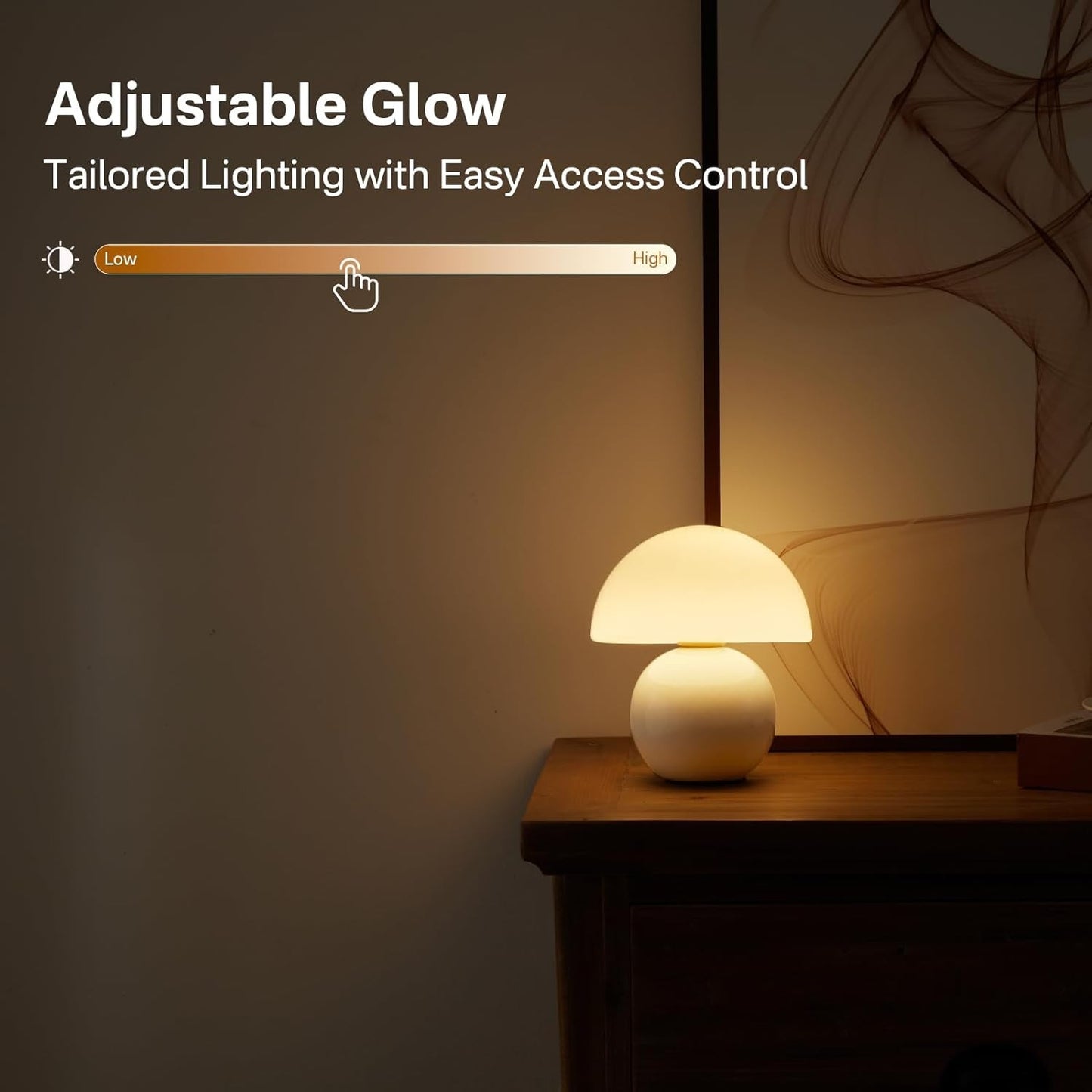 Evinth Mini Colorful Ceramic Base Mushroom Table Lamp