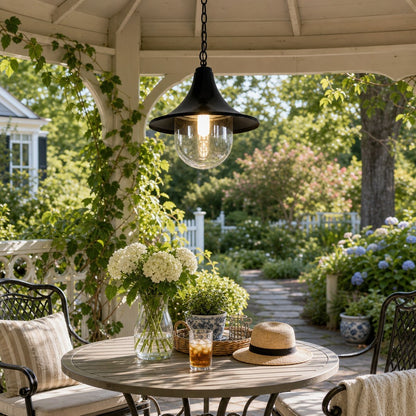 Marshall Farmhouse Outdoor Patio Porch Black Pendant Light