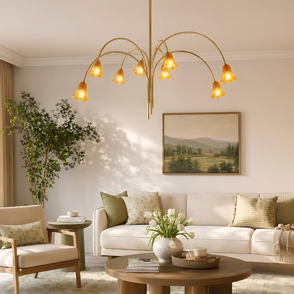 Fletcher Modern Colorful Floral Glass Fazzo Chandelier