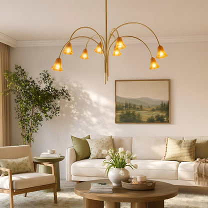 Fletcher Modern Colorful Floral Glass Fazzo Chandelier
