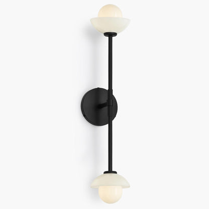 Brianna Farmhouse Alabaster Double Globe Sconce