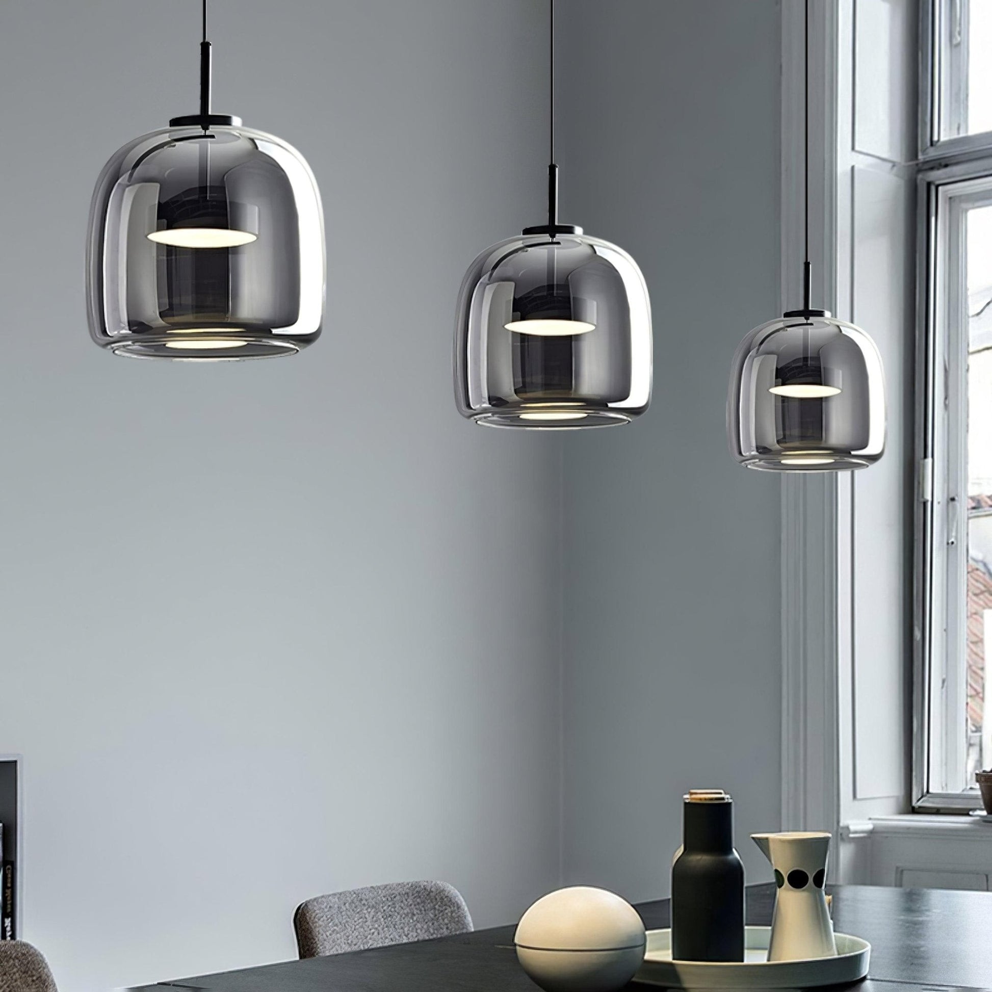 Raith Mouth Blown Glass Shade Pendant Light