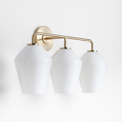 Konig Minimalist 3-Light Brass Glass Wall Light
