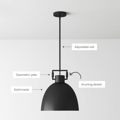 Hazel Industrial Style Metal Shade Pendant Light