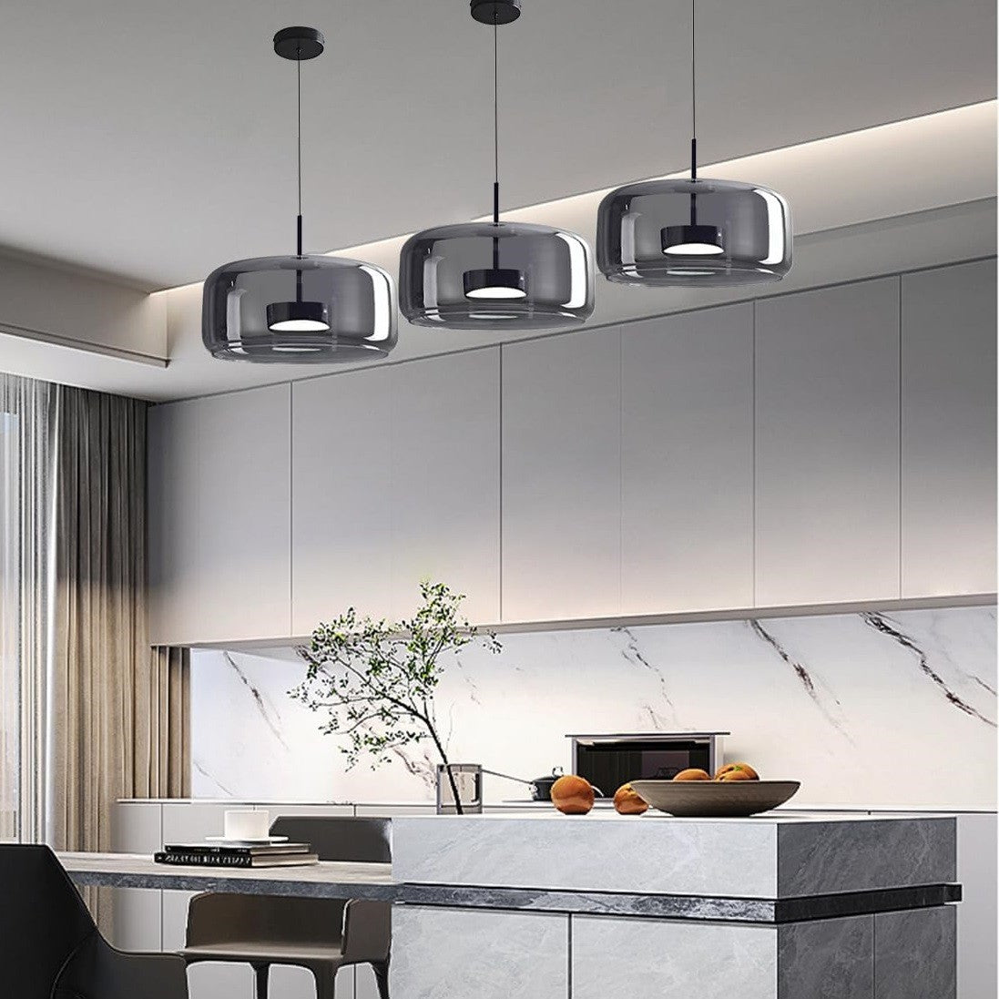 Raith Mouth Blown Glass Shade Pendant Light