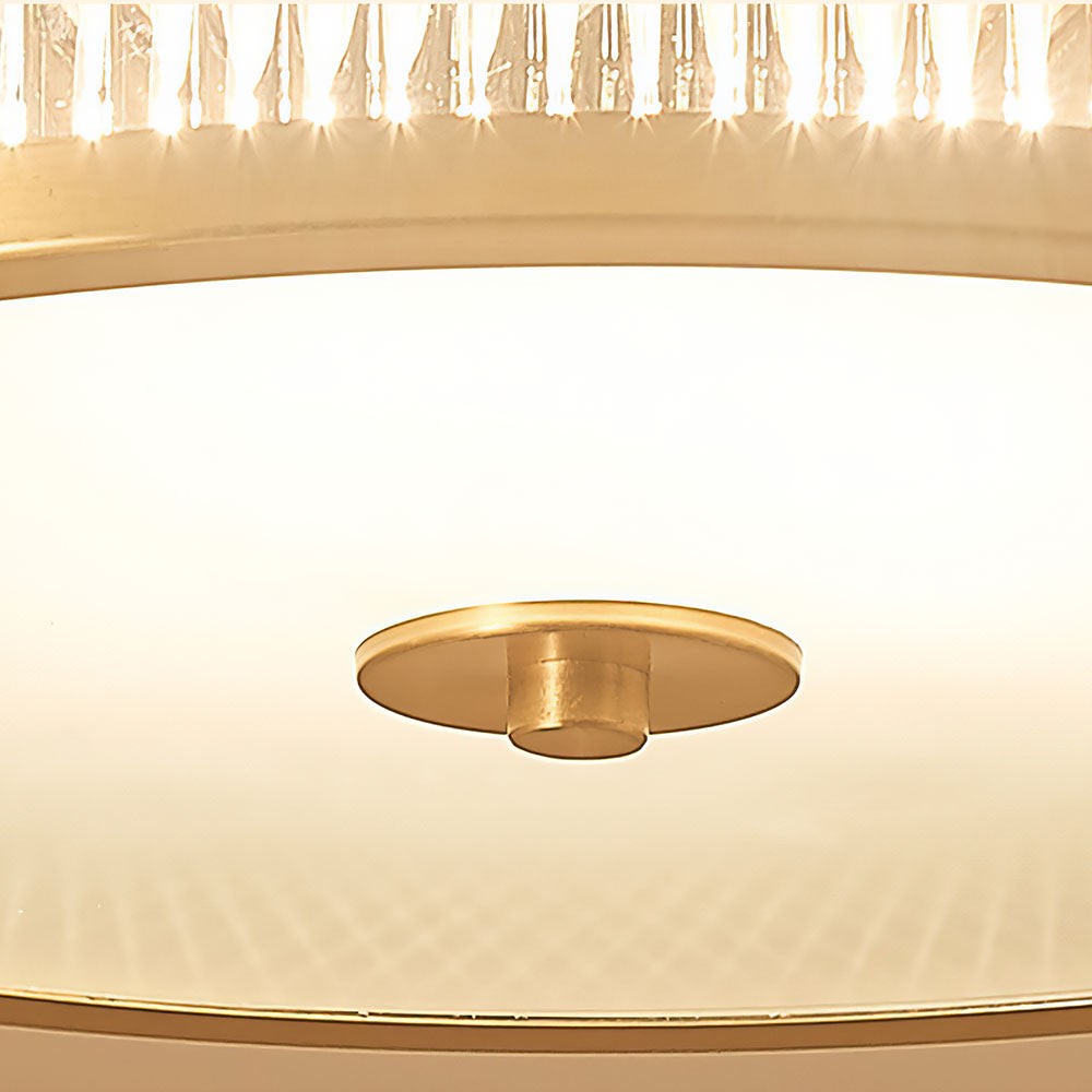 Lavra Brass Round Frosted Glass Ceiling Light