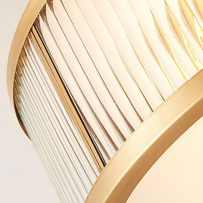 Lavra Brass Round Frosted Glass Ceiling Light