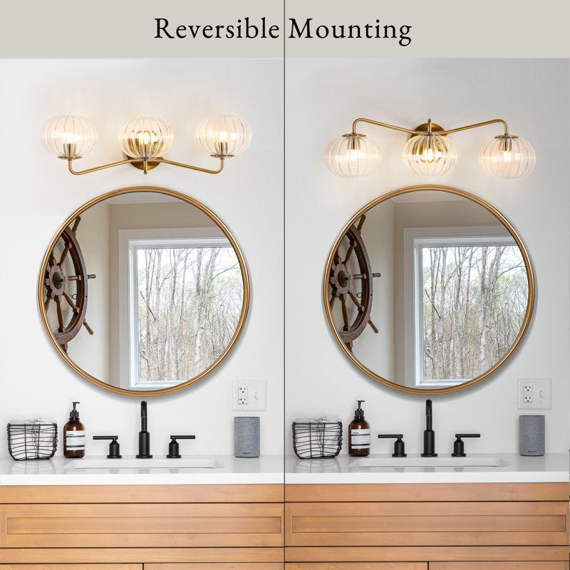Cedric Modern Brass Spherical Glass Wall Light