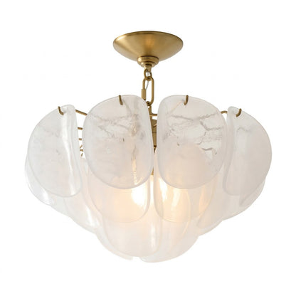 Pelagia Modern Textured Glass Flush Mount Ceiling Light