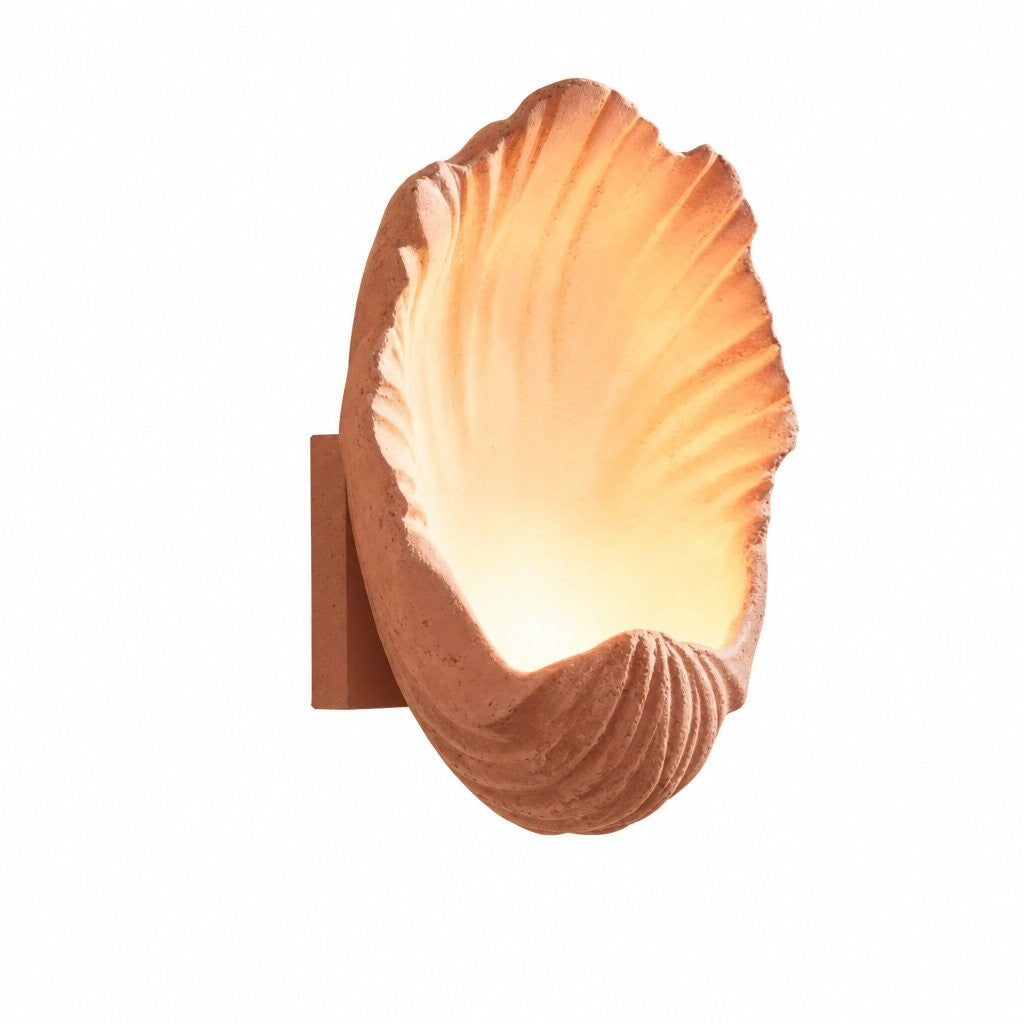Kristian French Vintage Ceramic Cream Shell Wall Sconce