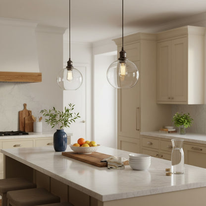 Savion Clear Glass Globe Pendant Light