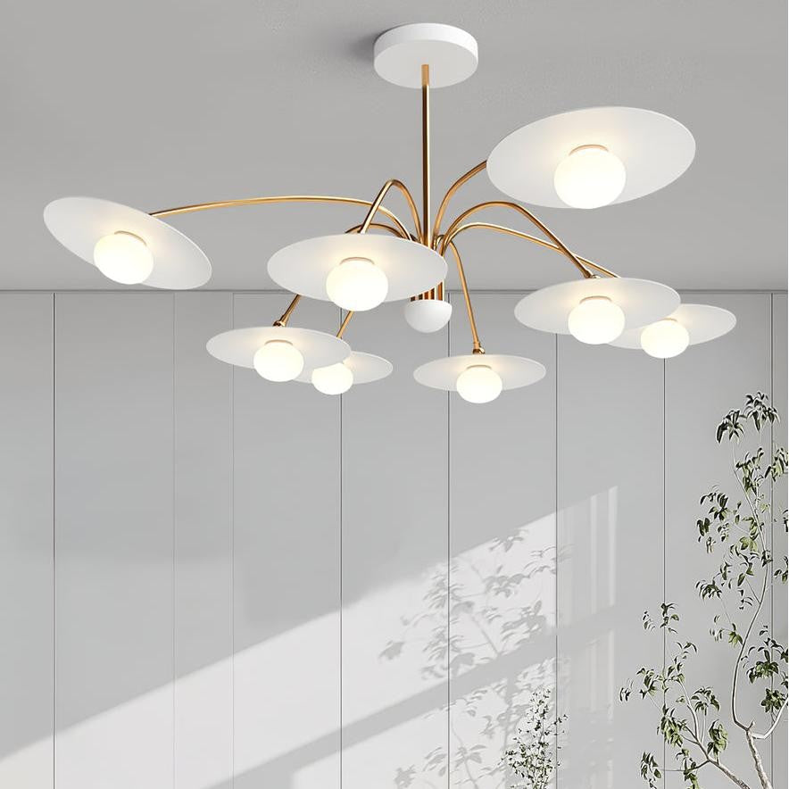Xandros White Metal Champignon Chandelier