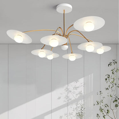 Xandros White Metal Champignon Chandelier