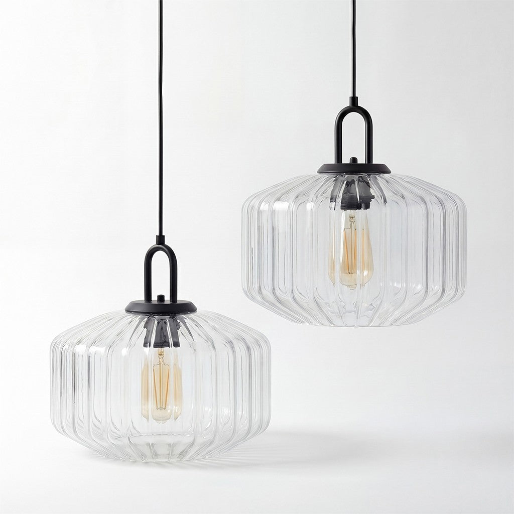 Ivan Vintage Handmade Striped Glass Pendant Light