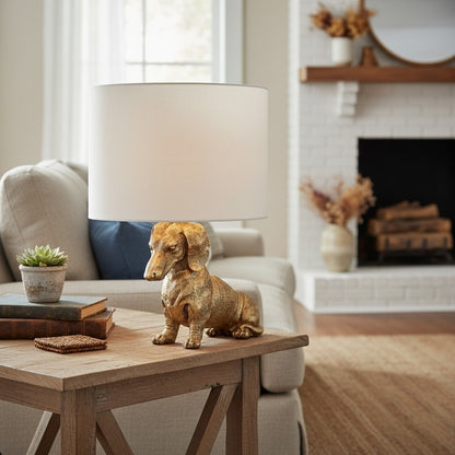 Aurea Unique Animal Table Lamp - Dog Sculptural Accent Lighting for Bedroom & Living Room