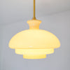 Derwent Bauhaus Cream Yellow Glass Pendant Light