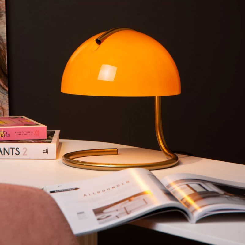 Olivia Bauhaus Bedside Table Lamps With Dome Glass Shades