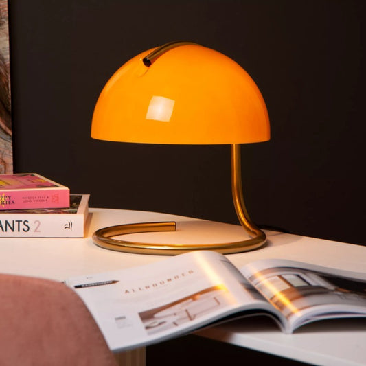 Olivia Bauhaus Bedside Table Lamps With Dome Glass Shades