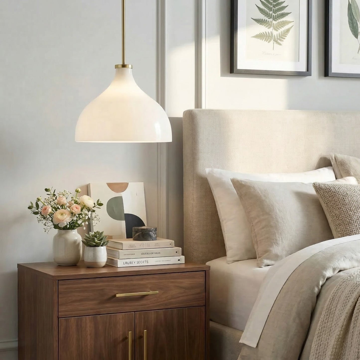 Rylan Rustic Metal Milk Glass Pendant Light