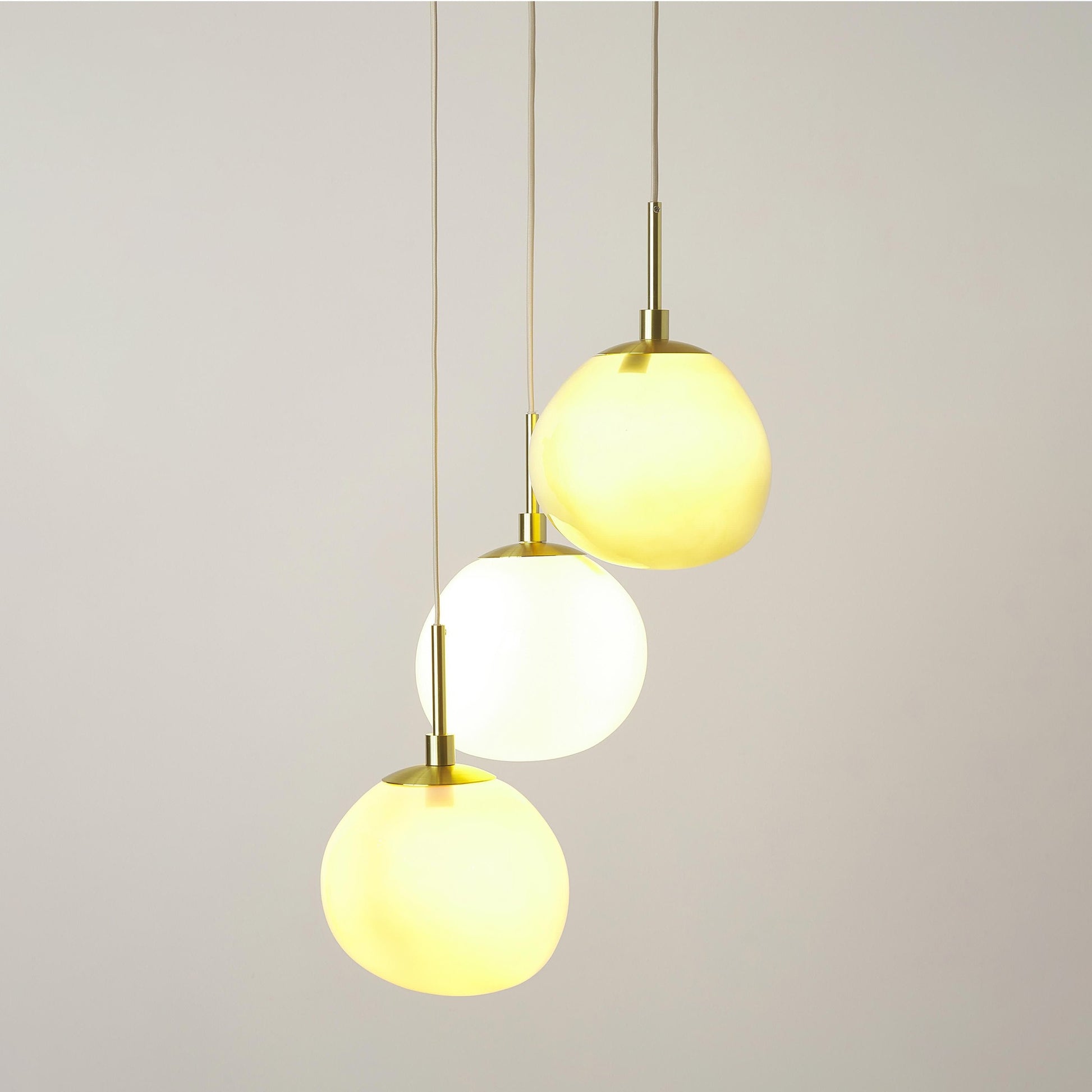 Baya Natural Three-Color Opal Glass Cluster Pendant Light