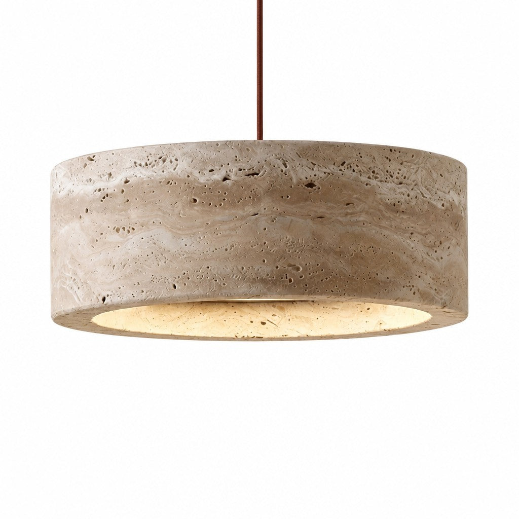 Veloria Scandinavian Travertine Round Pendant Light