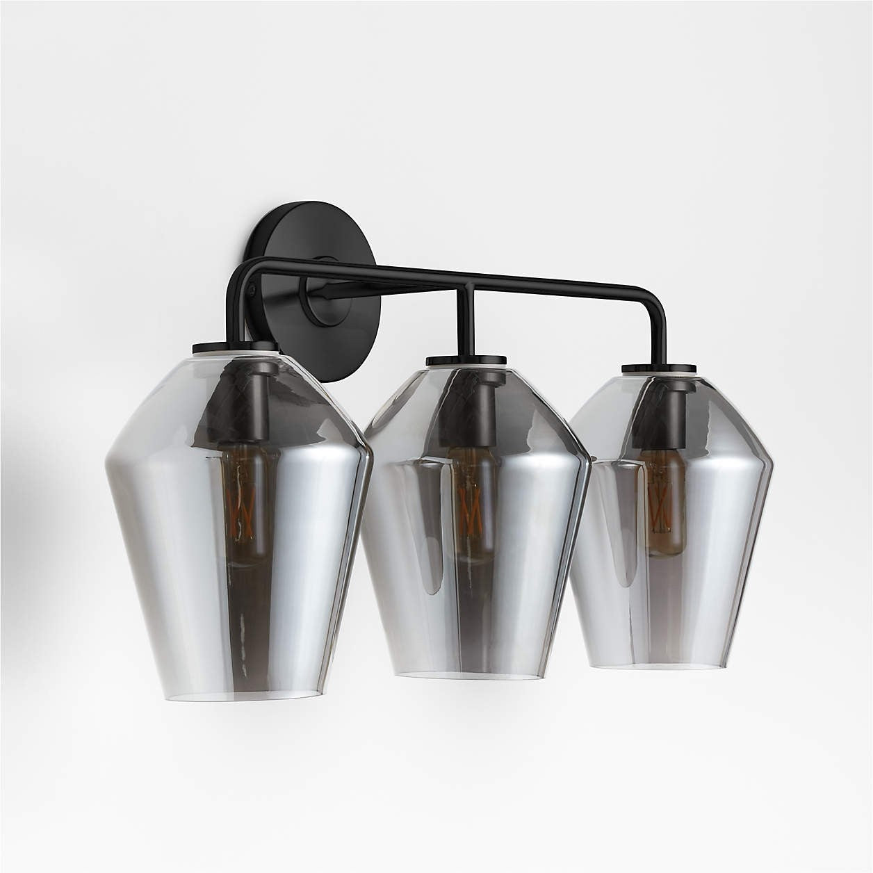 Konig Minimalist 3-Light Brass Glass Wall Light