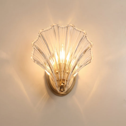 Neha Retro Shell-Shaped Glass Wall Light