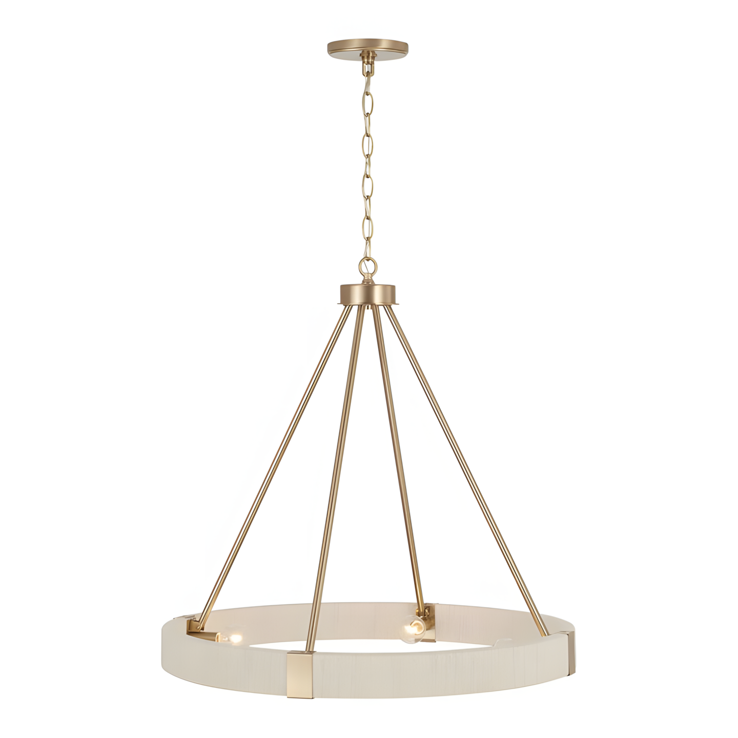 Yrynth Minimalist Matte Brass Wagon Wheel Chandelier