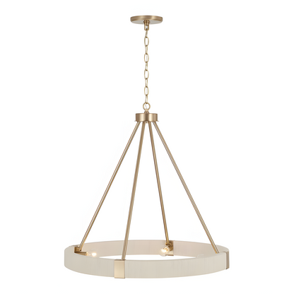 Yrynth Minimalist Matte Brass Wagon Wheel Chandelier