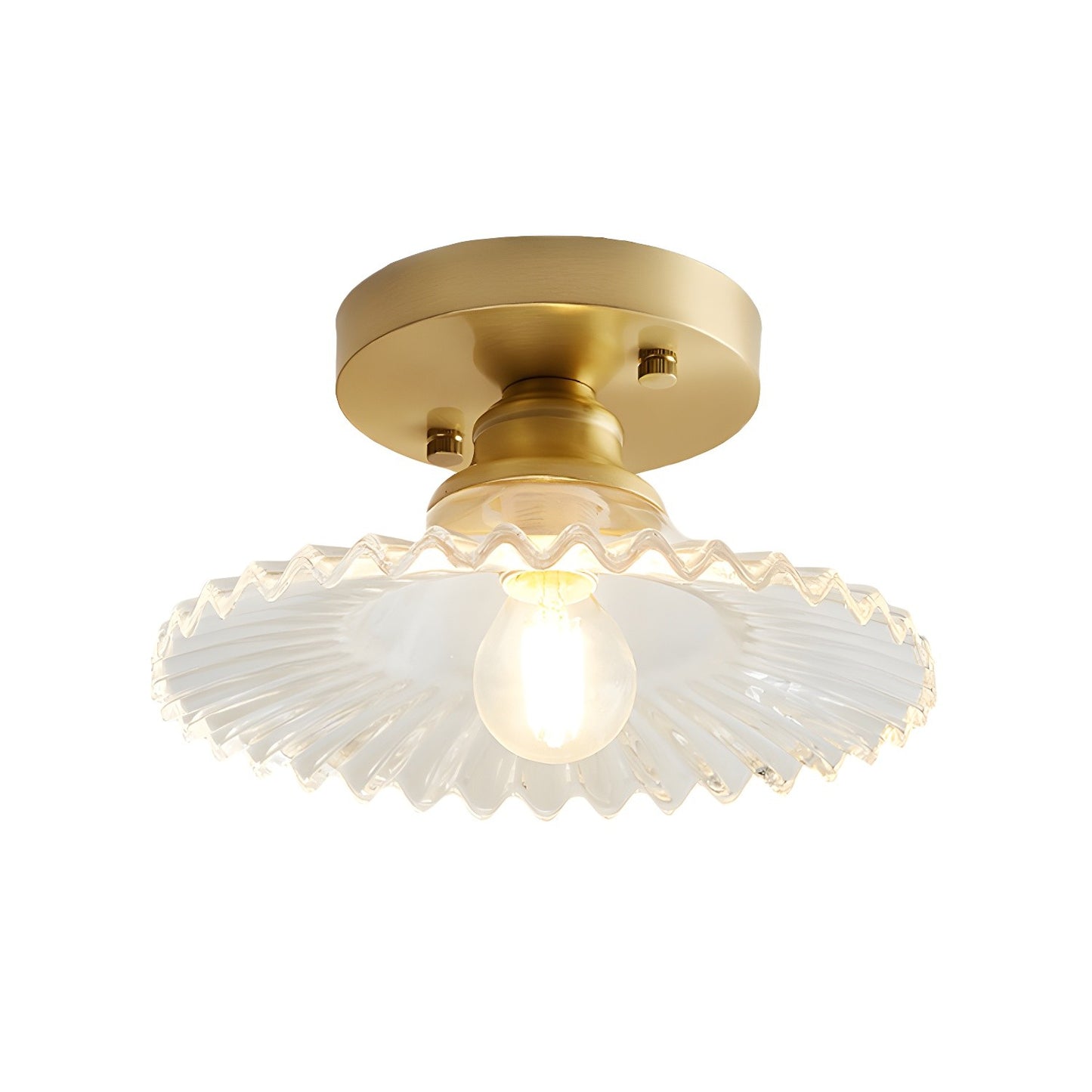 Zenon Retro Gailon Glass Semi Flush Mount Ceiling Light