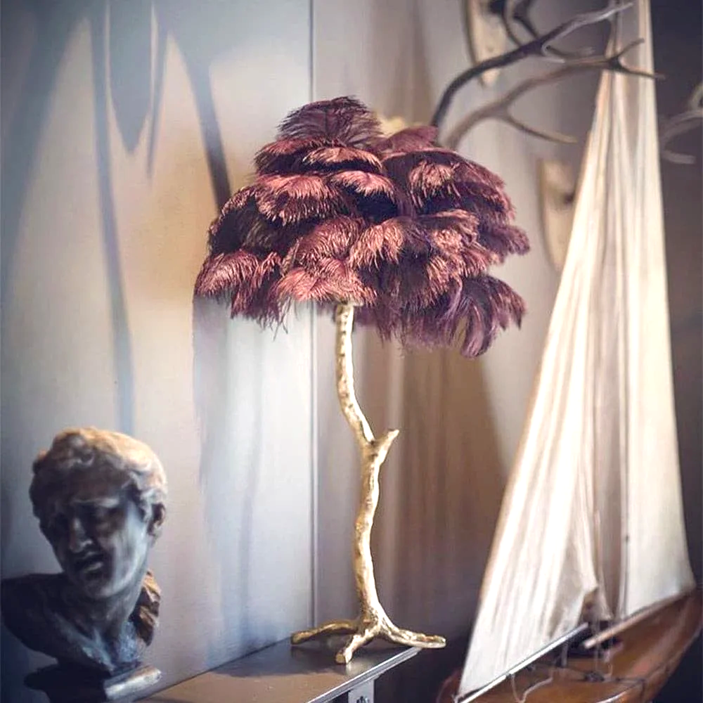 Marco Ostrich Feather Table Lamp