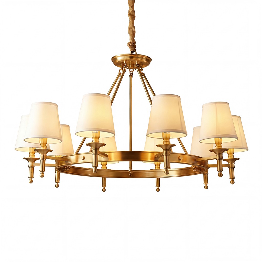 Yasmin Antique Brass Wagon Wheel Chandelier