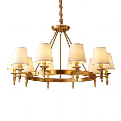 Yasmin Antique Brass Wagon Wheel Chandelier