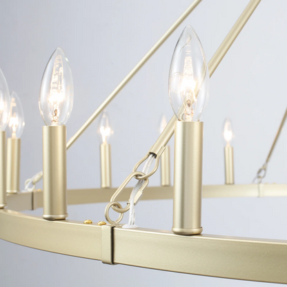 Raeth Farmhouse 24 Lights Wagon Wheel Candle Style Chandelier