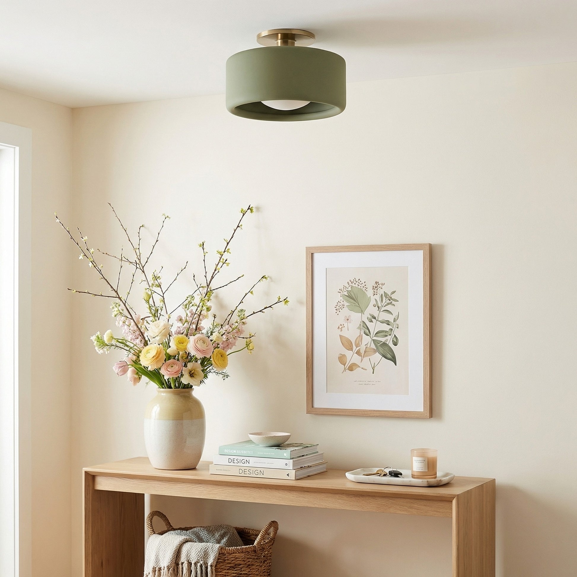 Aura Modern Porcelain Flush Mount Ceiling Light