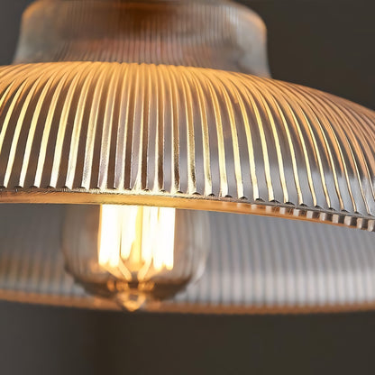 Aevia Vintage Transparent Striped Glass Pendant Light