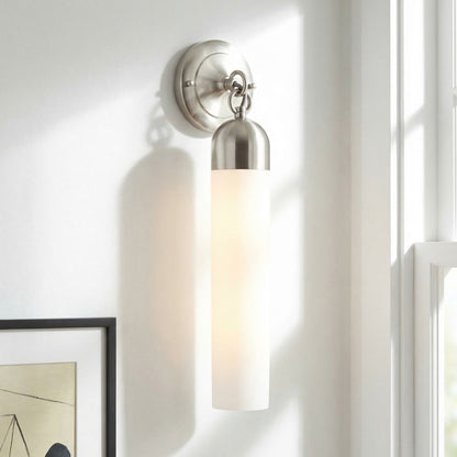 Morgan Minimalist Cylindrical Glass or Alabaster Wall Light
