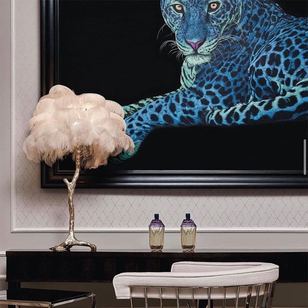 Marco Ostrich Feather Table Lamp