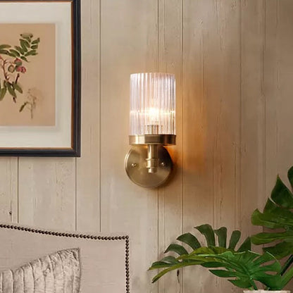 Nicky Vintage Cylinder Transparent Glass Wall Light