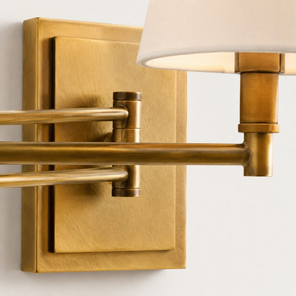 Lutyens Wabi-sabi Iron Swing Arm Fabric Wall Light