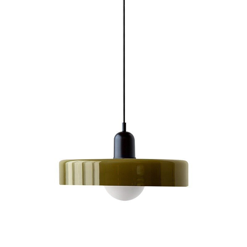 Xanadu Bauhaus Stained Glass Disc Pendant Light