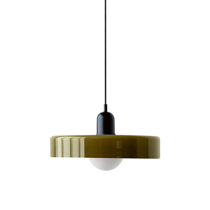 Xanadu Bauhaus Stained Glass Disc Pendant Light