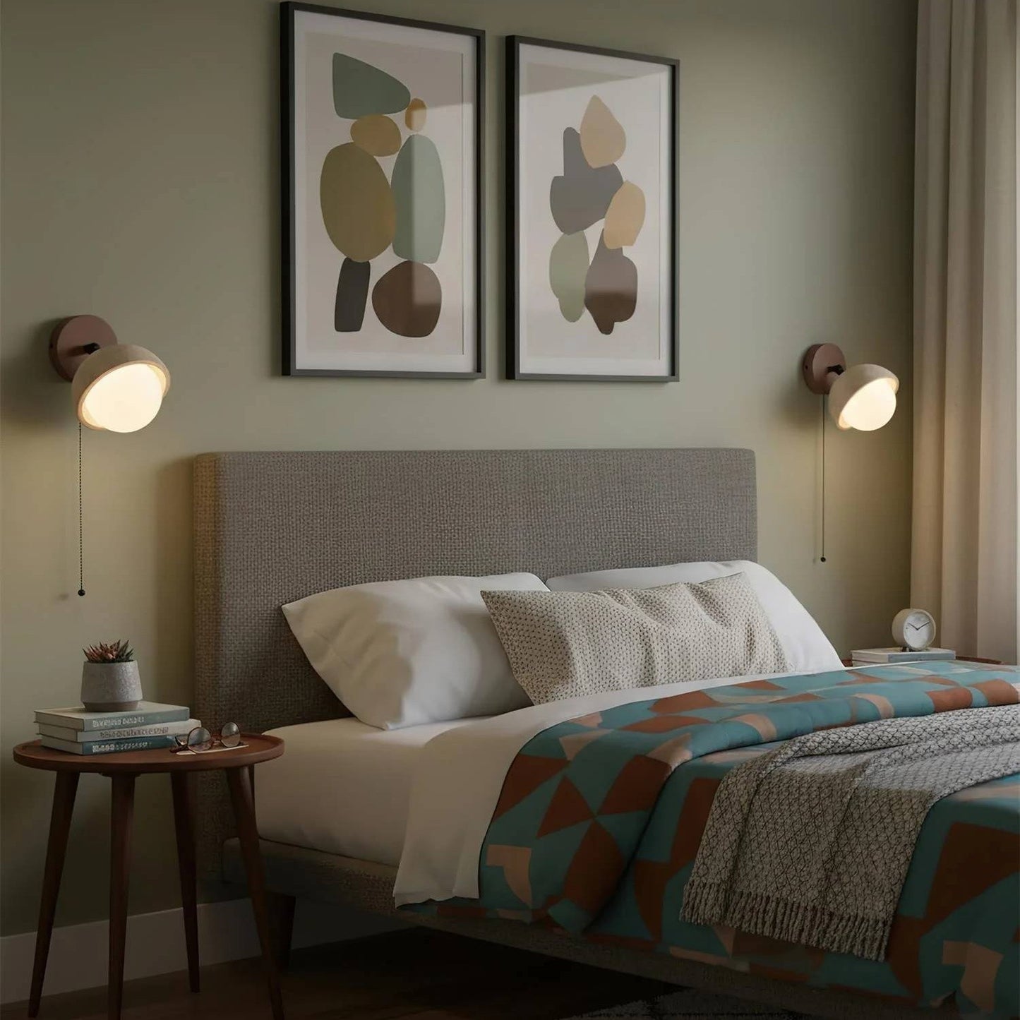Hamnett Minimalist Natural Globe Travertine Wall Lamp