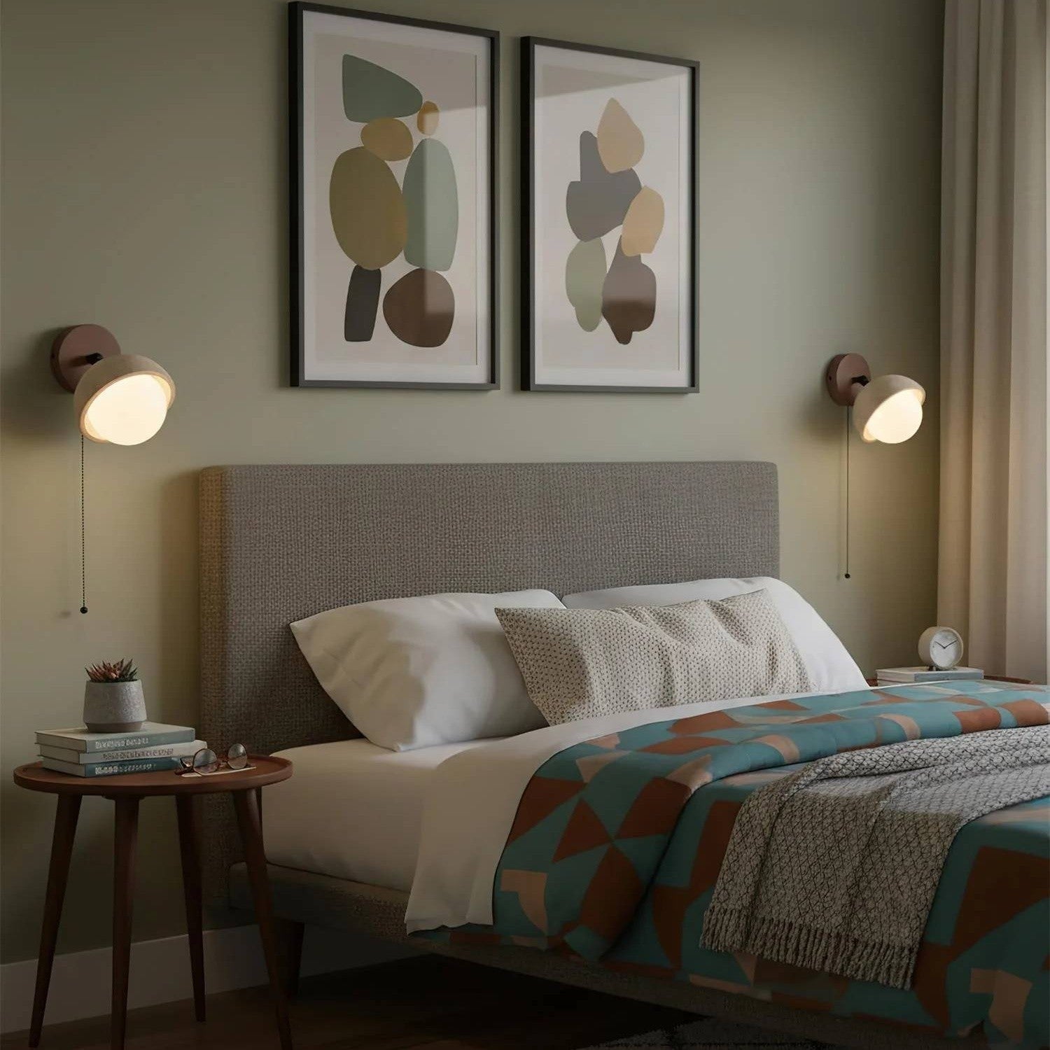 Hamnett Minimalist Natural Globe Travertine Wall Lamp